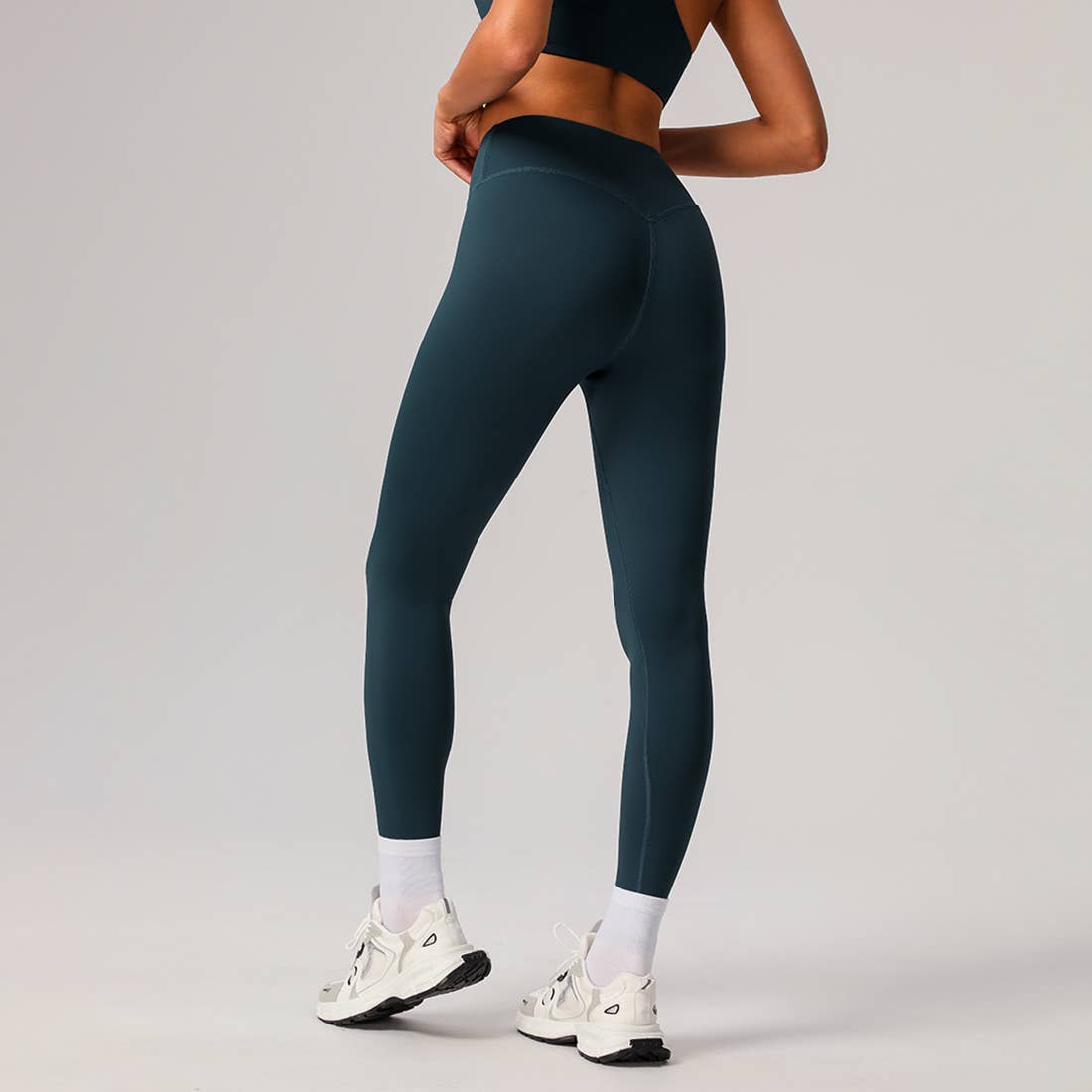 Women’s Seamless-Front Classic Sport Leggings – Navy